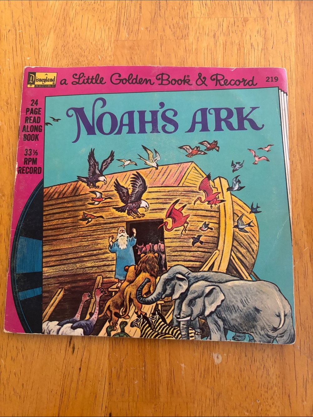 Vintage Disneyland Little Golden Book & Record Noah's Ark 1976